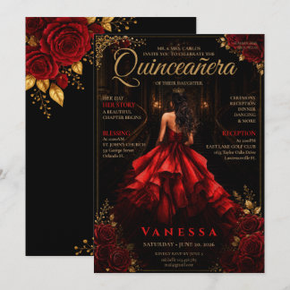 Invitation élégante de Quinceanera à la couverture