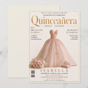 Invitation élégante de Quinceanera à la couverture