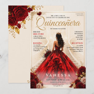 Invitation élégante de Quinceanera à la couverture