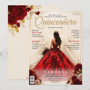 Invitation élégante de Quinceanera à la couverture