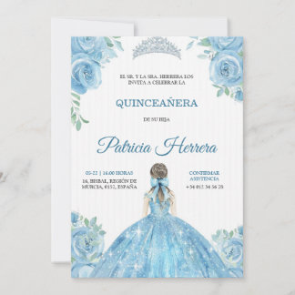 Invitation élégante de quinceanera thème floral bl