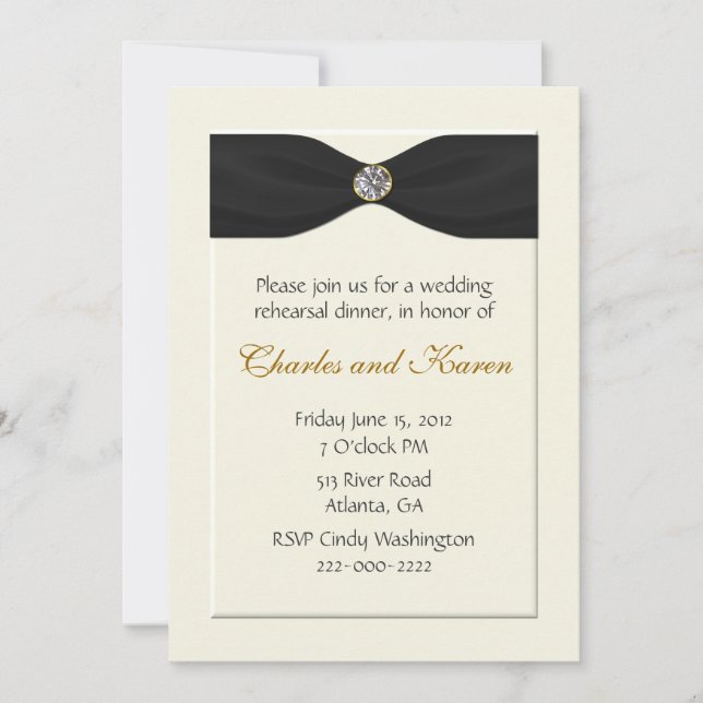 Invitation élégante de répétition de mariage (Devant)