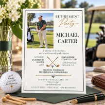 Invitation élégante de retraite de golf avec photo