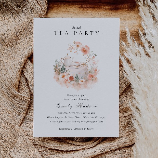 Invitation élégante de shower de mariage Floral Te (Créateur téléchargé)