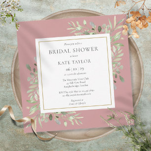 Invitation élégante de Shower de Mariée Rose Pouss