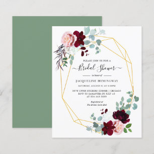 Invitation élégante de shower floral de mariage
