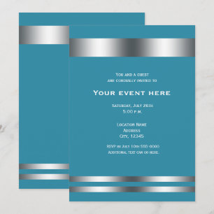 Invitation élégante de teinte argentée pour soirée