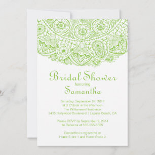 Invitation Elégante Dentelle verte nuptiale de douche Invitat