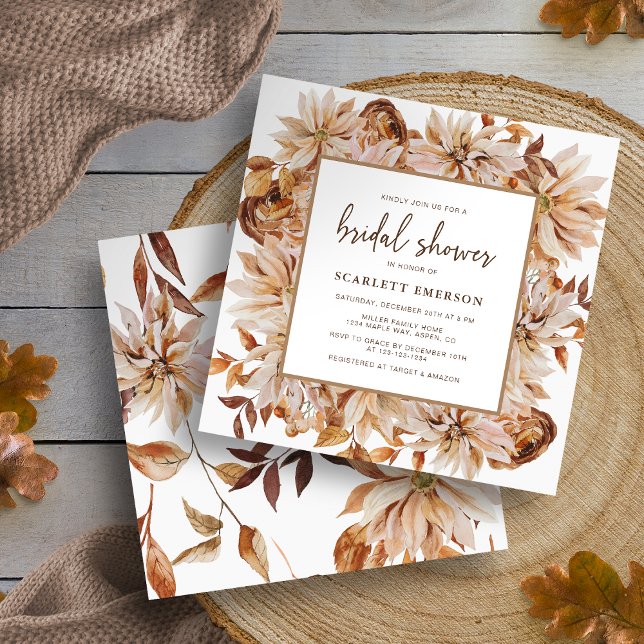 Invitation Élégante douche de mariée d'automne (Elegant Fall Bridal Shower Invitation
)