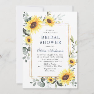 Invitation Élégante douche de mariée florale de verdure de to