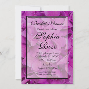 Invitation Élégante douche nuptiale magenta rose