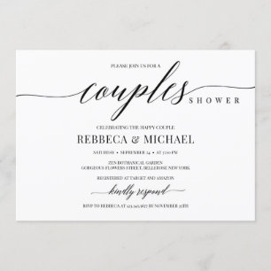 Invitation Elégante douche rustique minimaliste pour couples