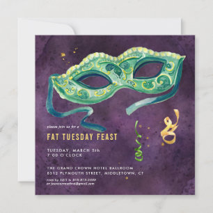 Invitation élégante du Mardi Gras Party