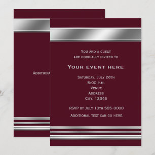 Invitation élégante éclat platine argenté - TOUTE 