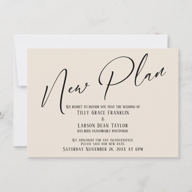 Invitation Élégante écriture manuscrite Nouveau plan Faire-pa (Devant)