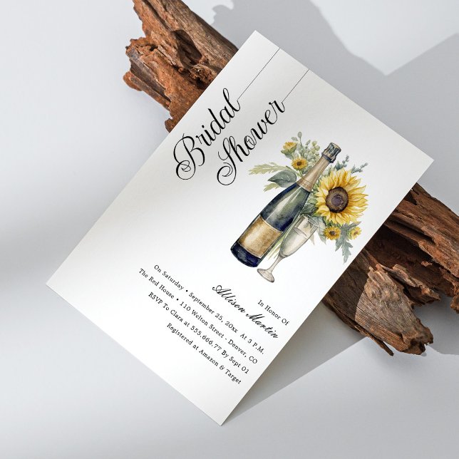 Invitation élégante en calligraphie noire pour une (Elegant Black Calligraphy Bridal Shower Invitation Personalized)