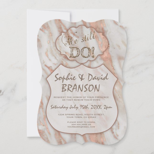 Invitation élégante en marbre pour renouveler ses  (Devant)