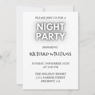 Invitation élégante en noir et blanc pour l'enterr