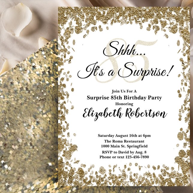 Invitation élégante en or pour 85e anniversaire su (Créateur téléchargé)