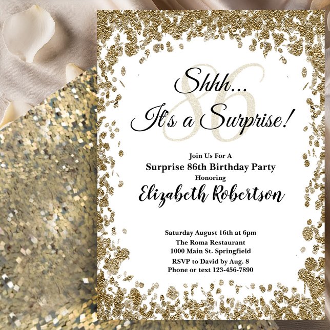 Invitation élégante en or pour 86e anniversaire su (Créateur téléchargé)