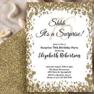 Invitation élégante en or pour les 76 ans