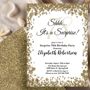 Invitation élégante en or pour les 78 ans surprise