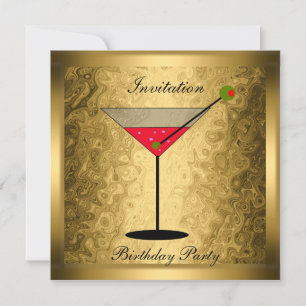 Invitation élégante en or pour soirée cocktail