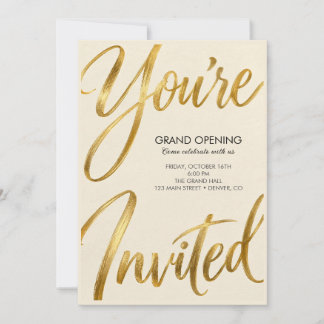 Invitation élégante en or pour une fête