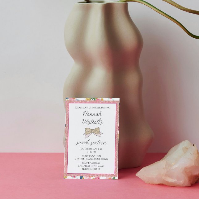 Invitation élégante en Sweet sixteen rose (Créateur téléchargé)