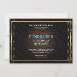Invitation Élégante enchère Corporate Gala de financement Inv