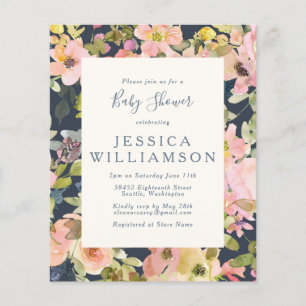 Invitation élégante et bohème pour baby shower ave