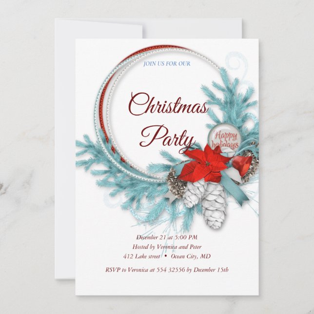 Invitation élégante et douce pour Noël (Devant)