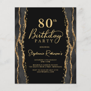 Invitation élégante et économique pour 80 ans avec