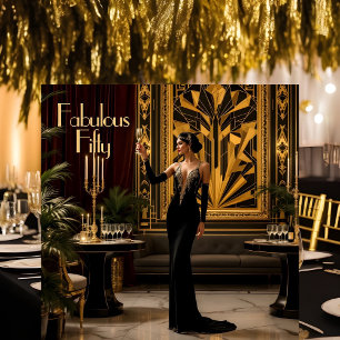 Invitation Elégante et fabuleuse dame Art déco du 50e siècle