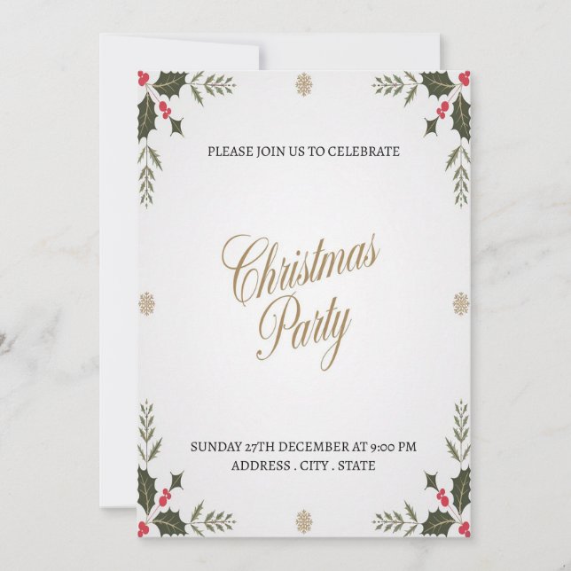 Invitation élégante et festive pour une fête de No (Devant)