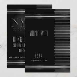 Invitation élégante et formelle pour le Nouvel An 