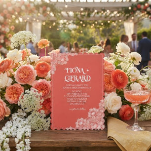 Invitation élégante et glamour en dentelle pour un