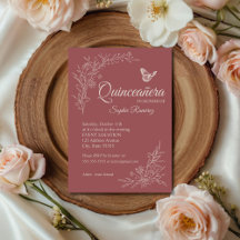 Invitation élégante et intemporelle pour Quinceañe