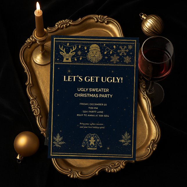 Invitation élégante et laide pour une fête de Noël (Créateur téléchargé)