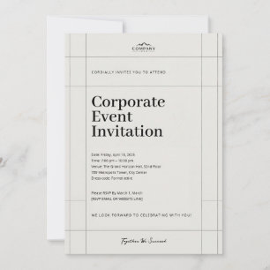 Invitation élégante et minimaliste pour un événeme
