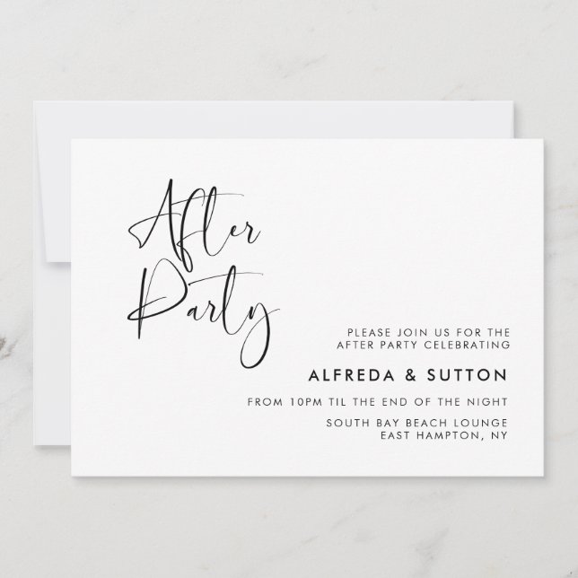 Invitation Élégante et moderne après-party de mariage (Devant)