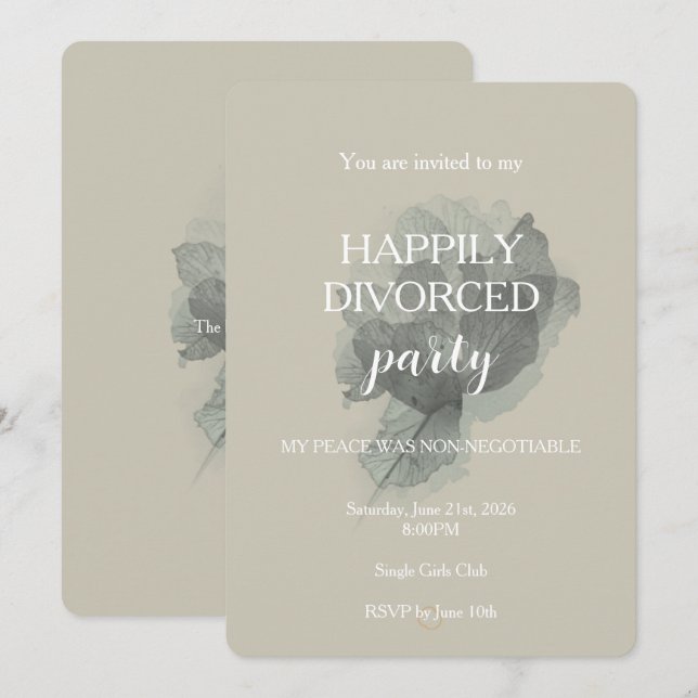 Invitation élégante et moderne pour une fête de di (Devant / Derrière)