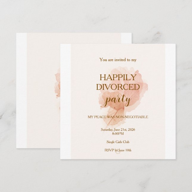 Invitation élégante et moderne pour une fête de di (Devant / Derrière)
