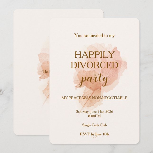 Invitation élégante et moderne pour une fête de di (Devant / Derrière)