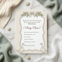 Invitation élégante et neutre pour une baby shower