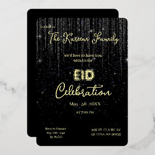 Invitation élégante et noire pour la fête de l'Eid