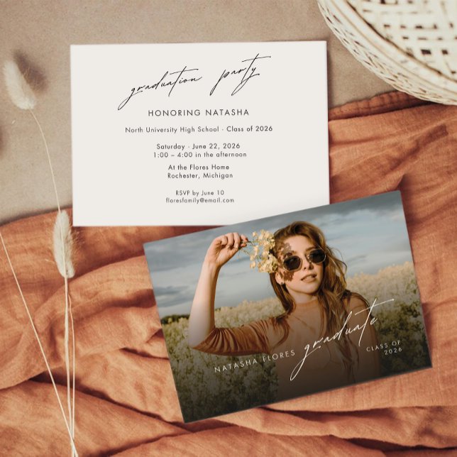 Invitation élégante et stylée avec photo pour une  (Créateur téléchargé)