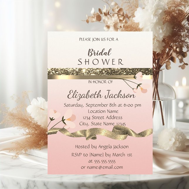 Invitation Élégante et Stylée  Fête de Mariage Florale (Créateur téléchargé)