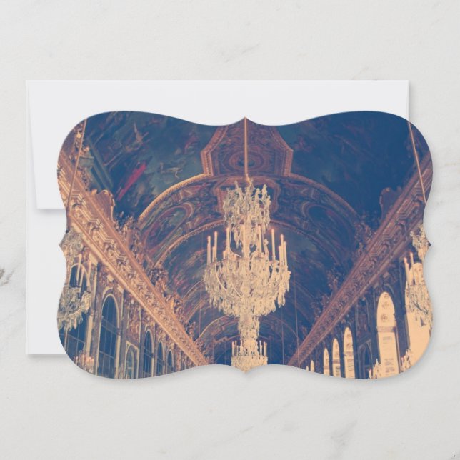 Invitation élégante et vintage au lustre (Devant)