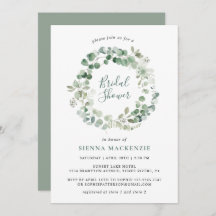 Invitation Élégante Eucalyptus Wreath Bridal Showe